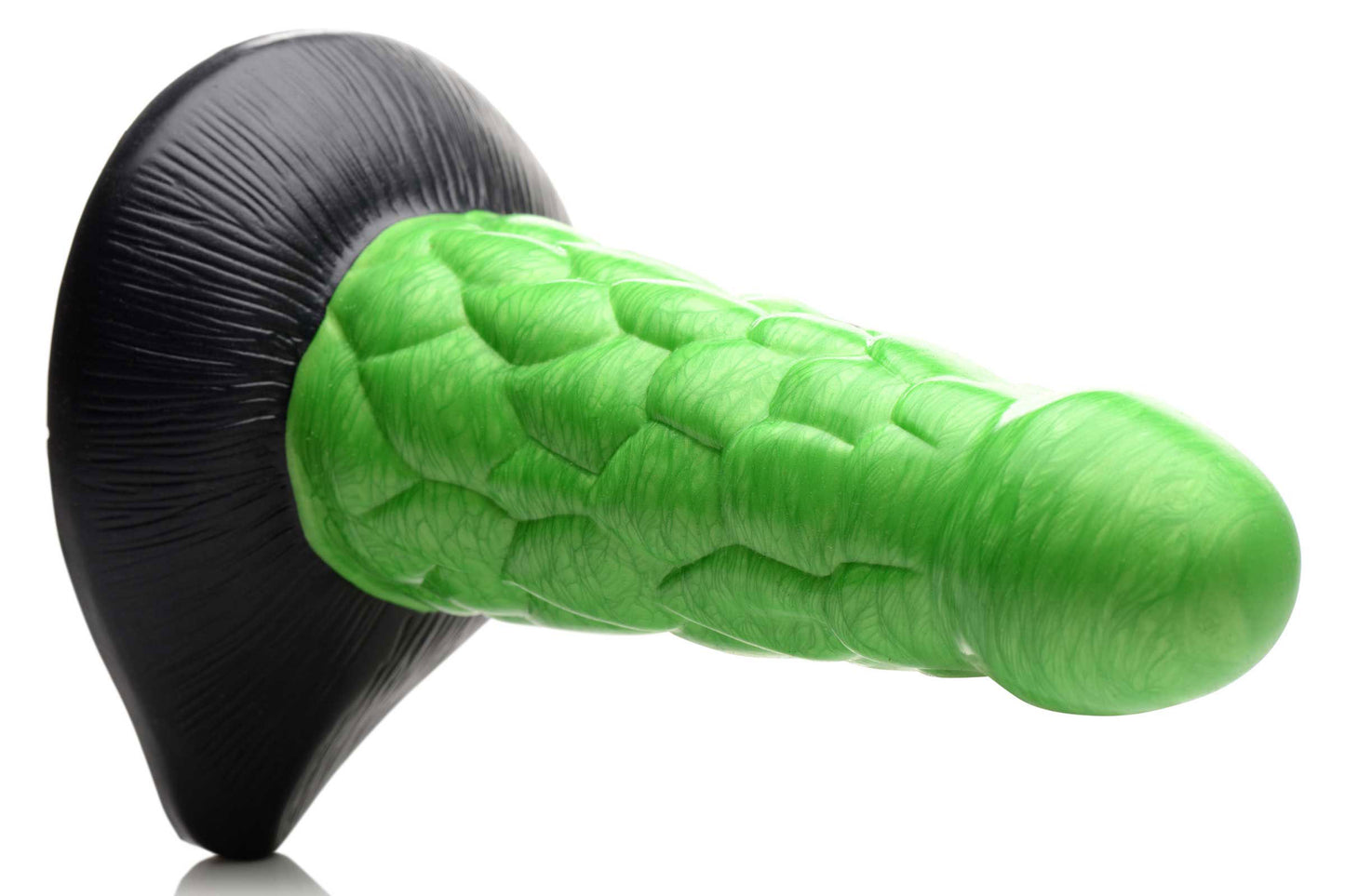 Radioactive Reptile Thick Scaly Silicone Dildo - Green | 848518046055 | Available at EroticWarehouse.com