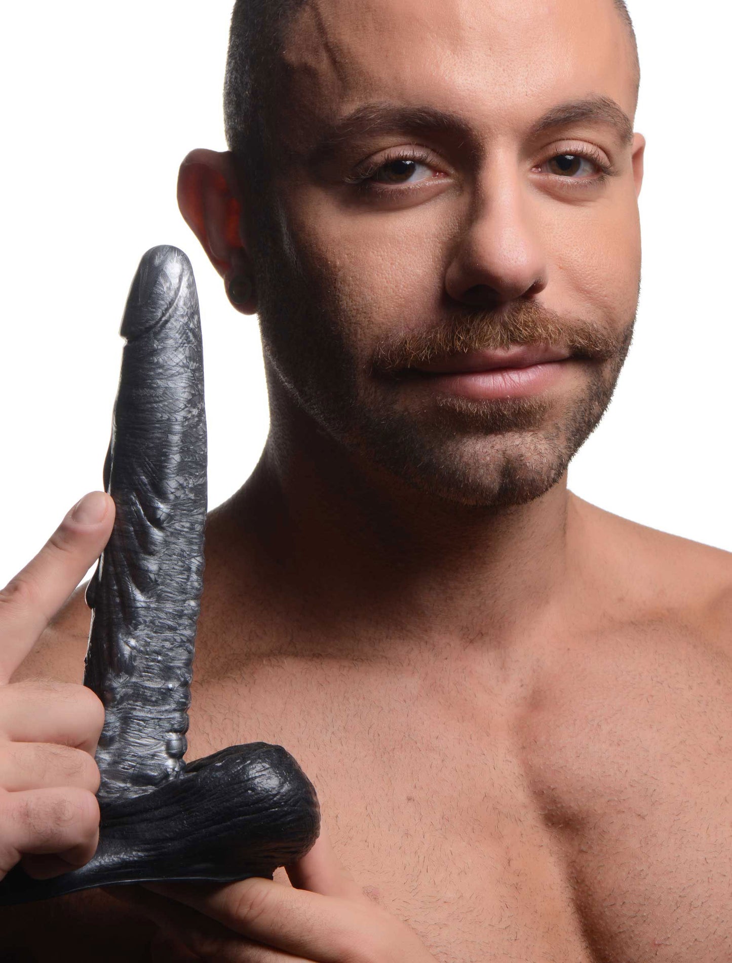 The Gargoyle Rock Hard Silicone Dildo - Silver | 848518046086 | Available at EroticWarehouse.com
