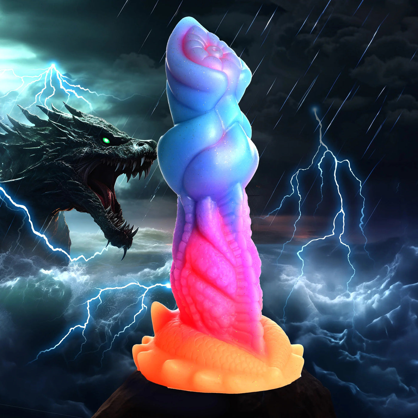 Aqua-Cock Glow-in-the-Dark Silicone Dildo | 848518053251 | Available at EroticWarehouse.com