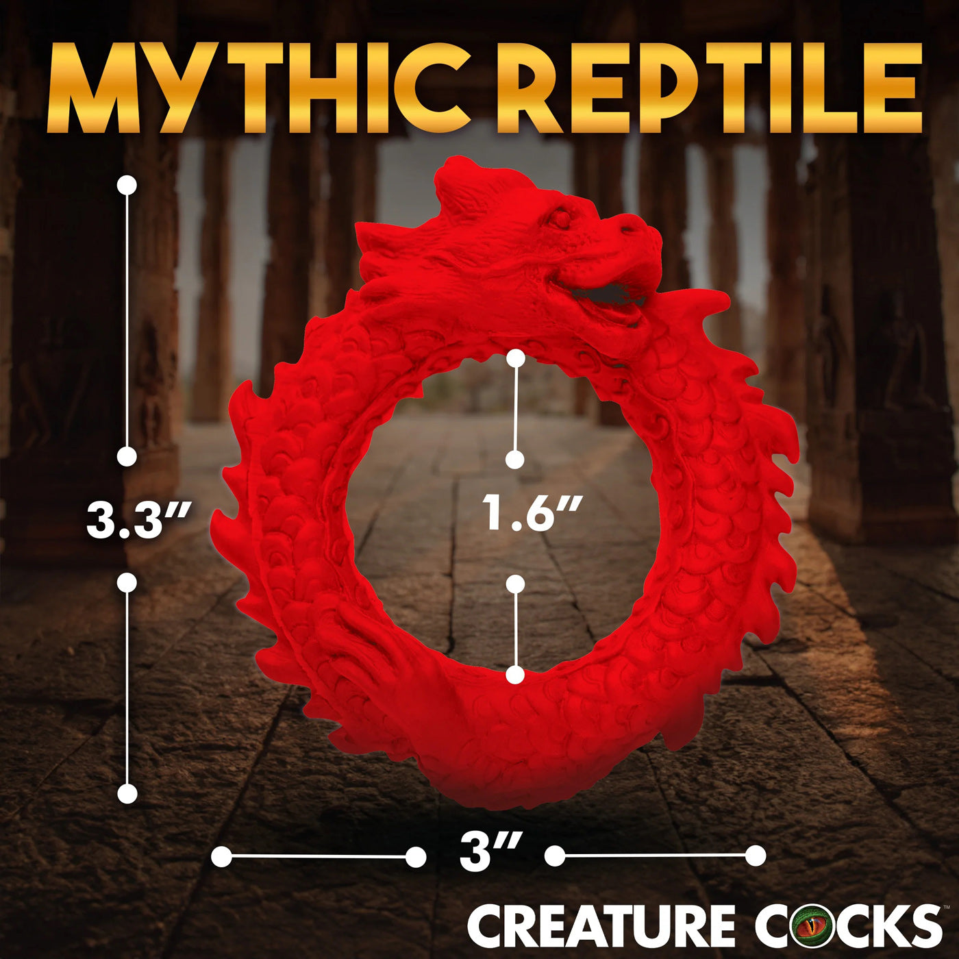 Rise of the Dragon Silicone Cock Ring - Red | 848518053305 | Available at EroticWarehouse.com
