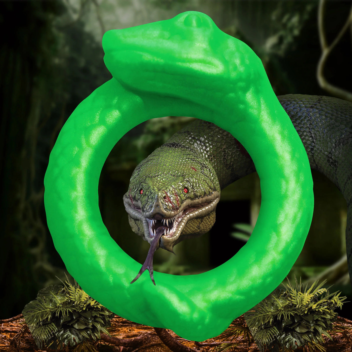 Serpentine Silicone Cock Ring - Green | 848518053879 | Available at EroticWarehouse.com