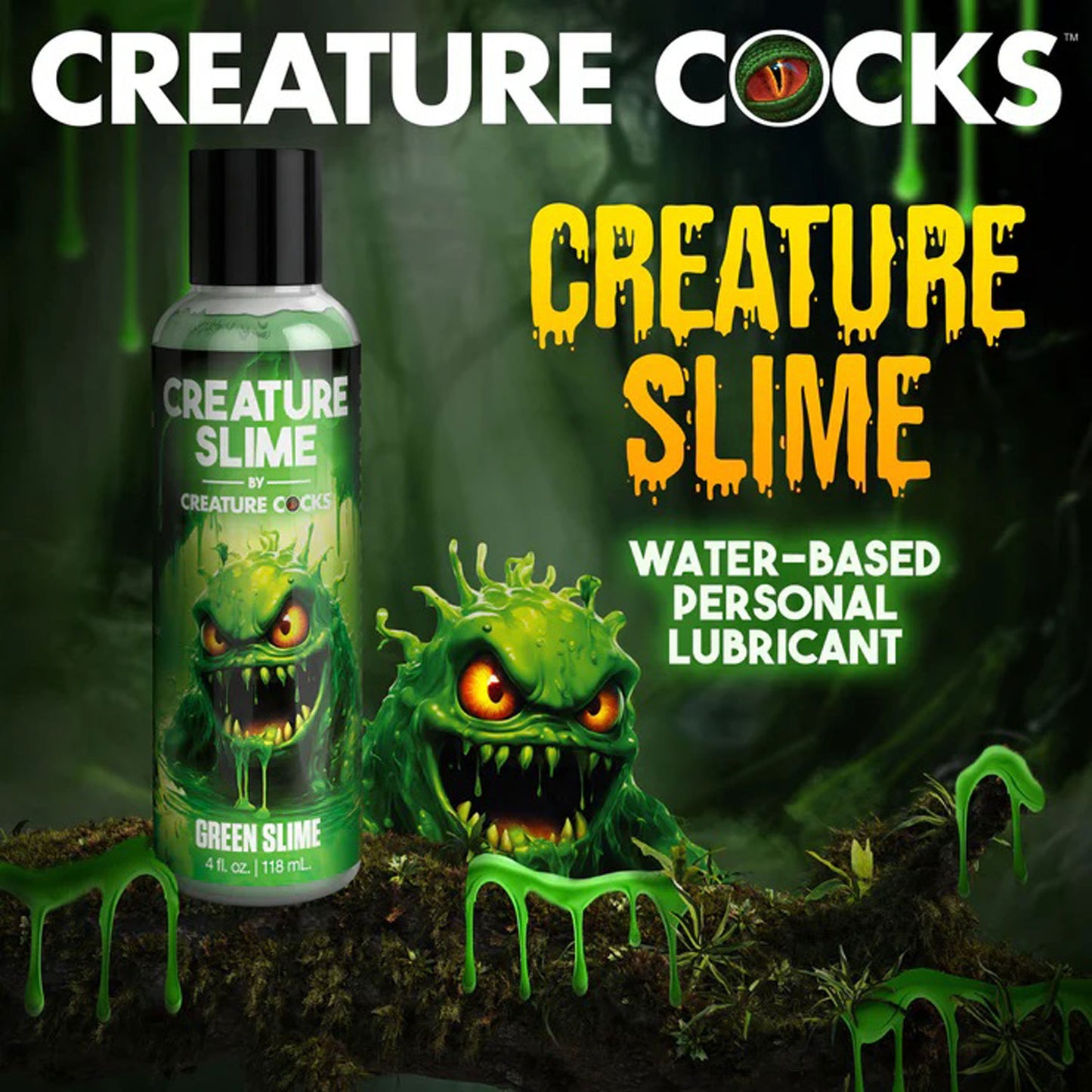 4oz Creature Slime Green Slime Water-Based - Lubricant | 848518057181 | Available at EroticWarehouse.com