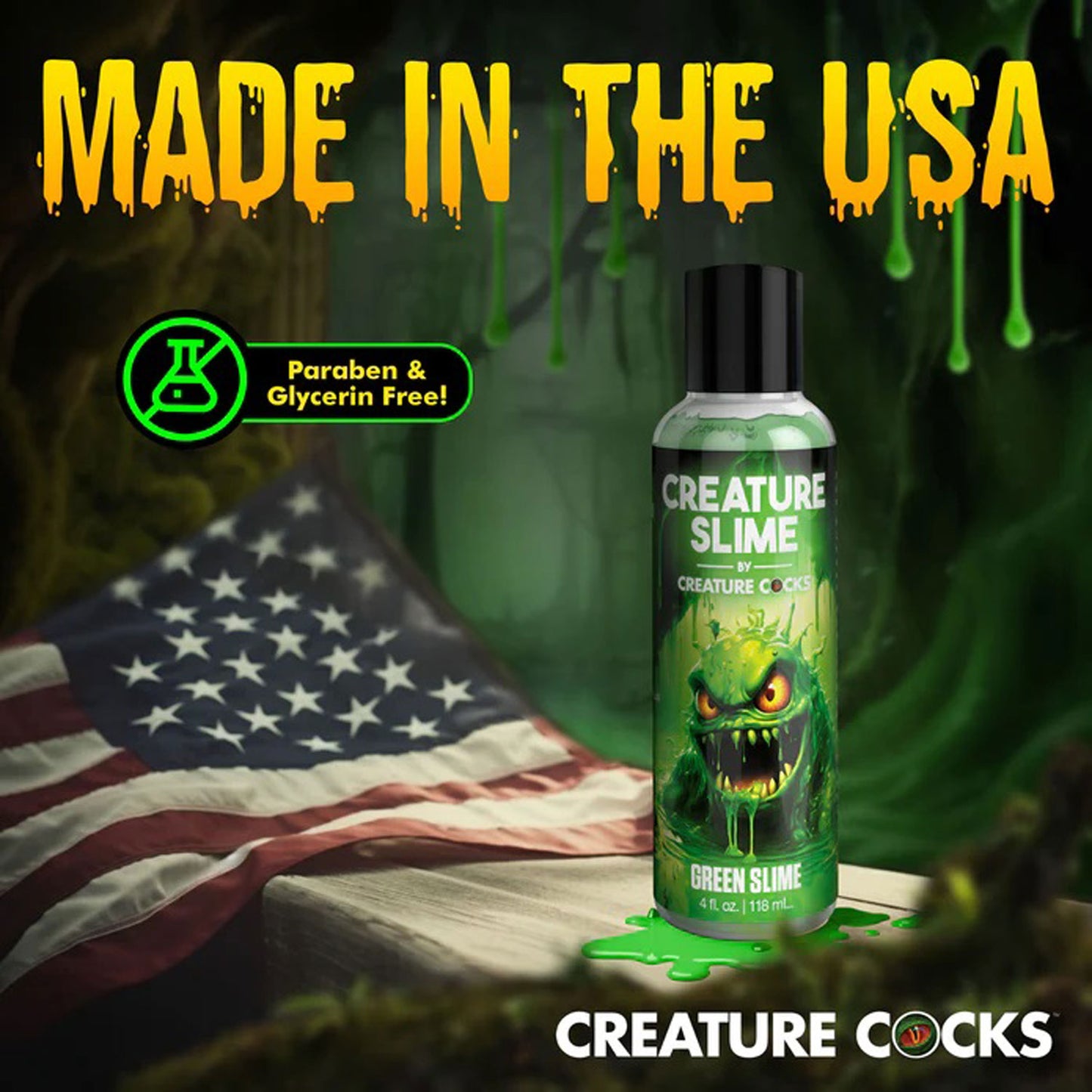 4oz Creature Slime Green Slime Water-Based - Lubricant | 848518057181 | Available at EroticWarehouse.com