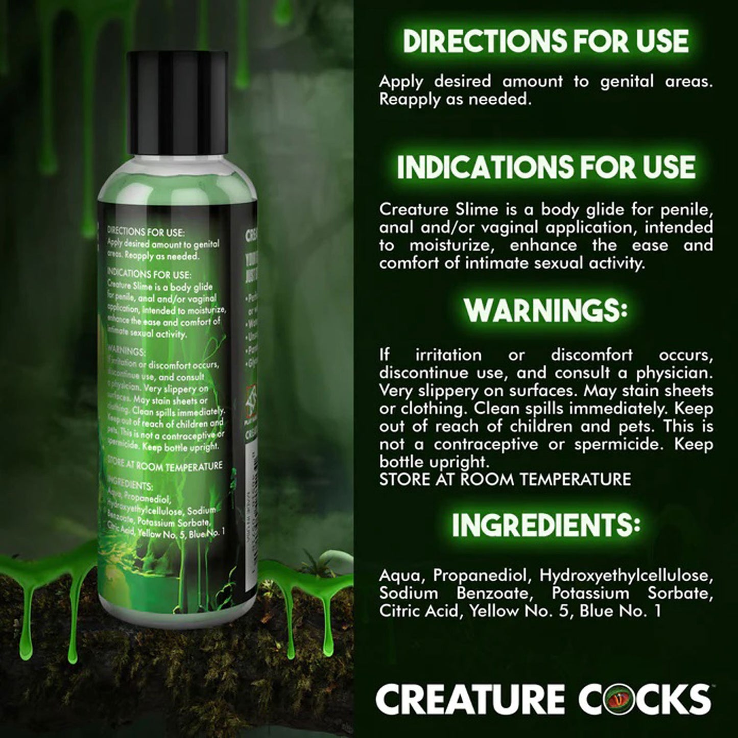 4oz Creature Slime Green Slime Water-Based - Lubricant | 848518057181 | Available at EroticWarehouse.com