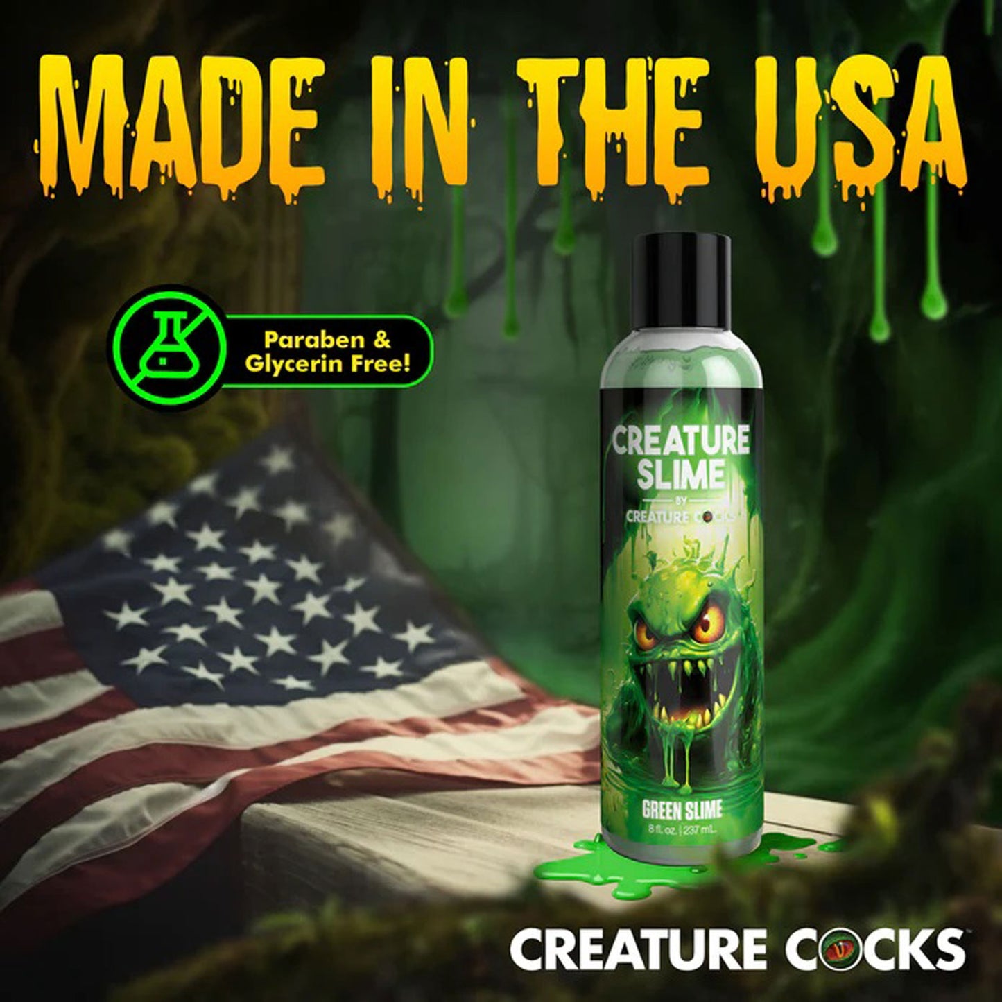 8oz Creature Slime Green Slime Water-Based - Lubricant | 848518057198 | Available at EroticWarehouse.com