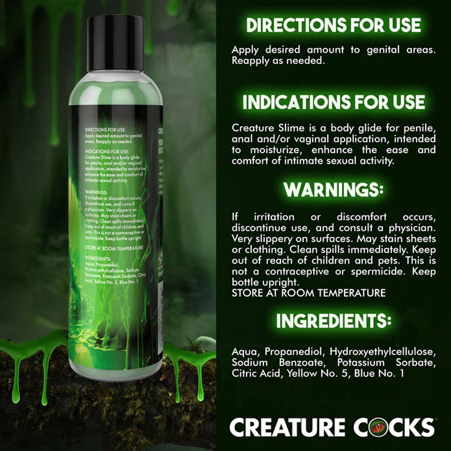 8oz Creature Slime Green Slime Water-Based - Lubricant | 848518057198 | Available at EroticWarehouse.com