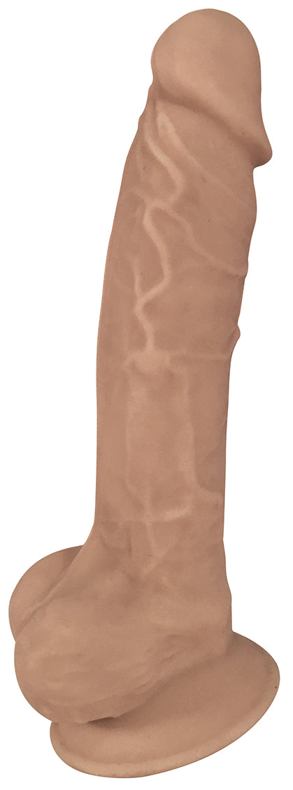 7 Inch Fleshstixxx Silicone Dildo with Balls - Latte | 653078940657 | Available at EroticWarehouse.com