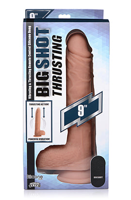 Big Shot 9 Inch Silicone Thrusting Dildo With - Balls and Remote | 653078940923 | Available at EroticWarehouse.com