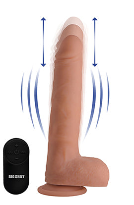 Big Shot 9 Inch Silicone Thrusting Dildo With - Balls and Remote | 653078940923 | Available at EroticWarehouse.com