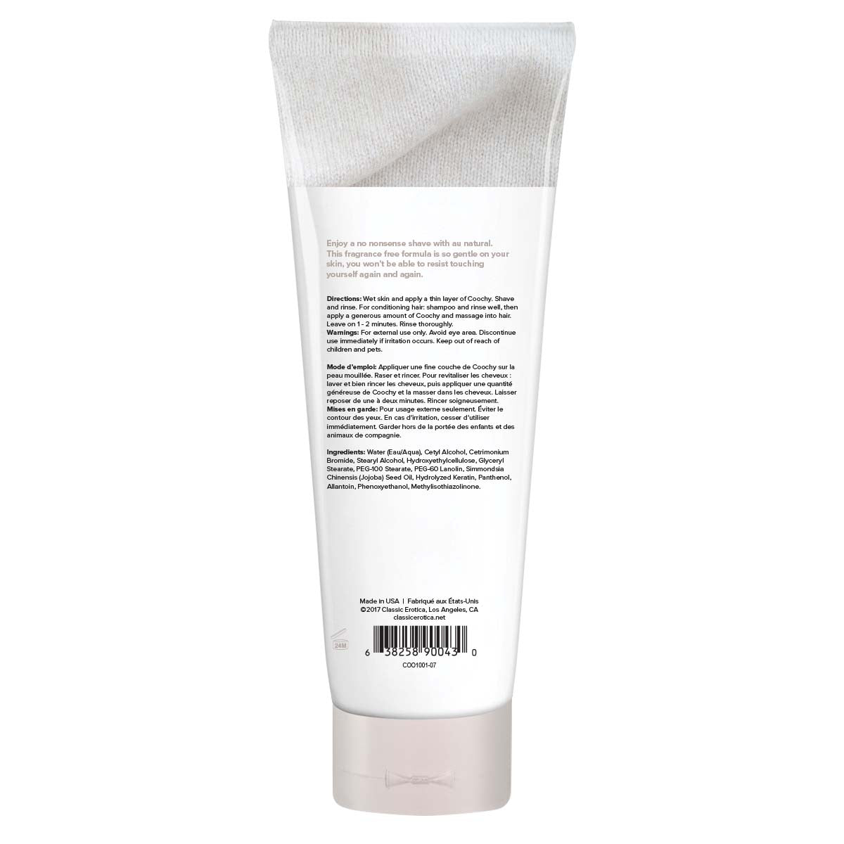 Coochy Shave Cream - Au Natural - 7.2 Oz | 638258900430 | Available at EroticWarehouse.com