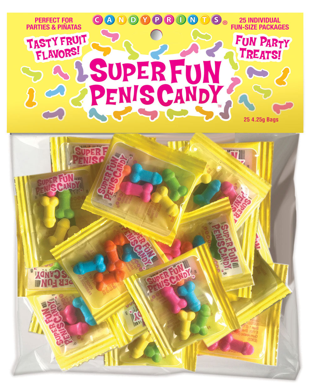 Super Fun Penis Candy 25 Individual Fun-Size Packages | 817717009000 | Available at EroticWarehouse.com
