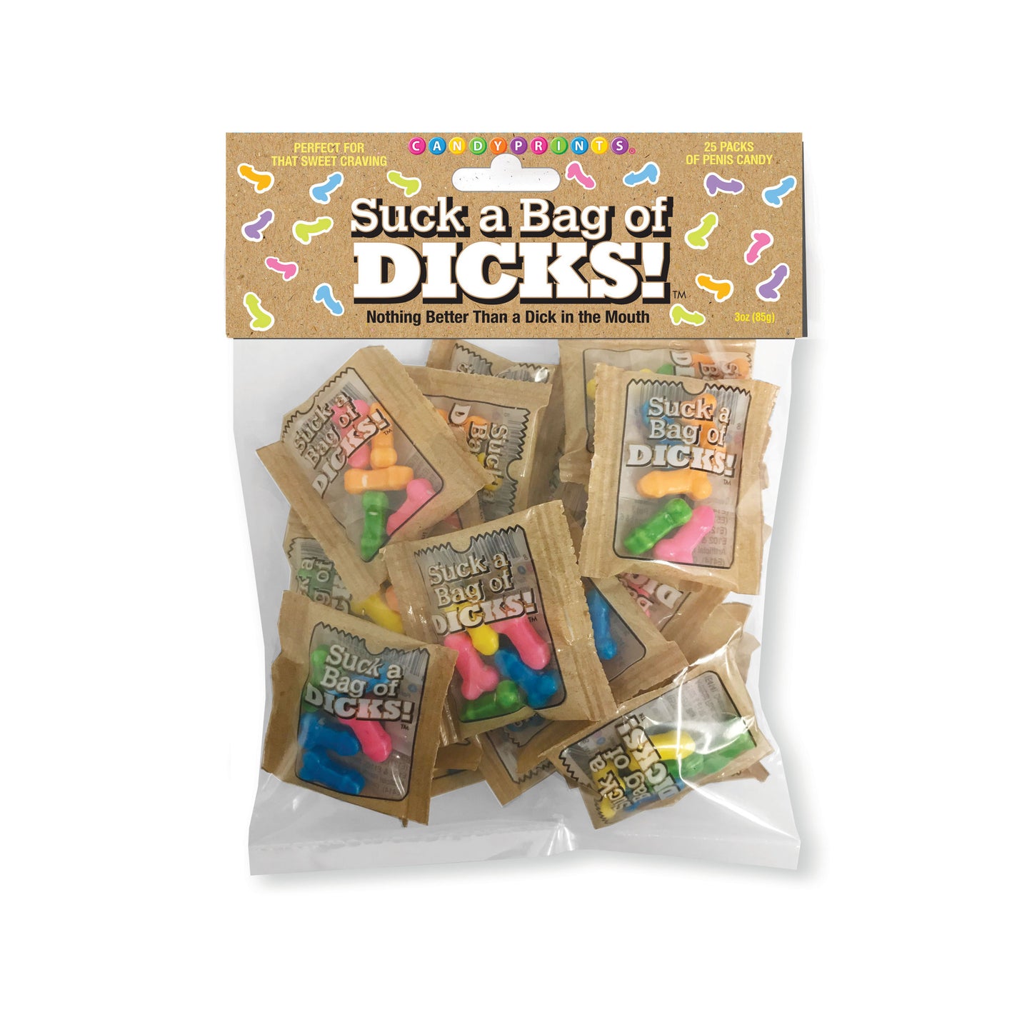 Suck a Bag of Dicks! 25 Individual Fun Size Packages | 817717009031 | Available at EroticWarehouse.com