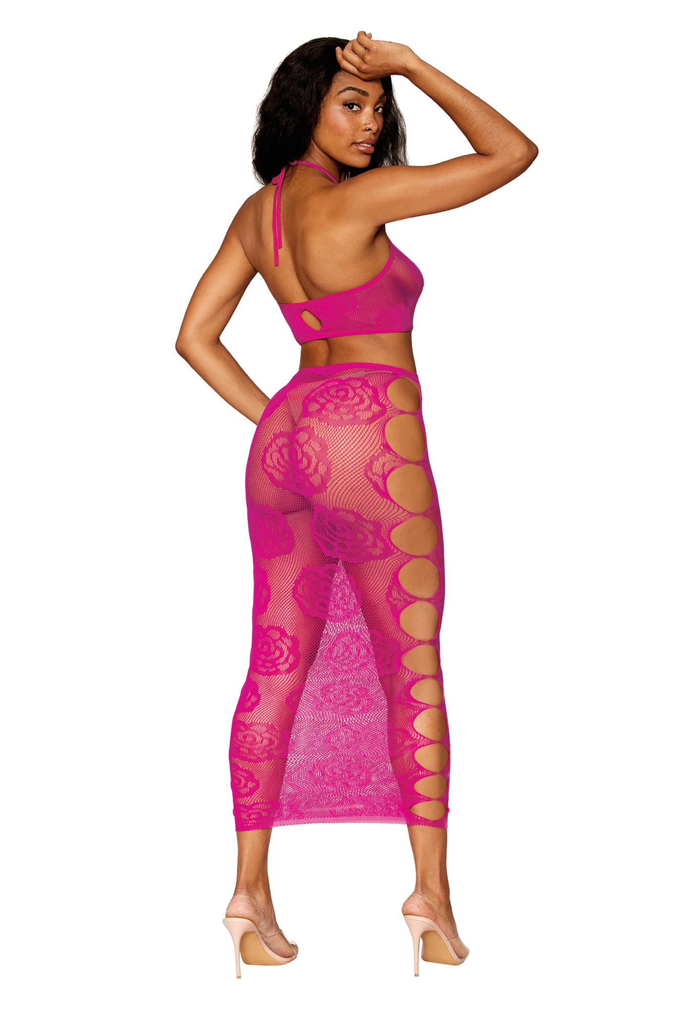 Bralette and Long Skirt - One Size - Beet | 888368347513 | Available at EroticWarehouse.com