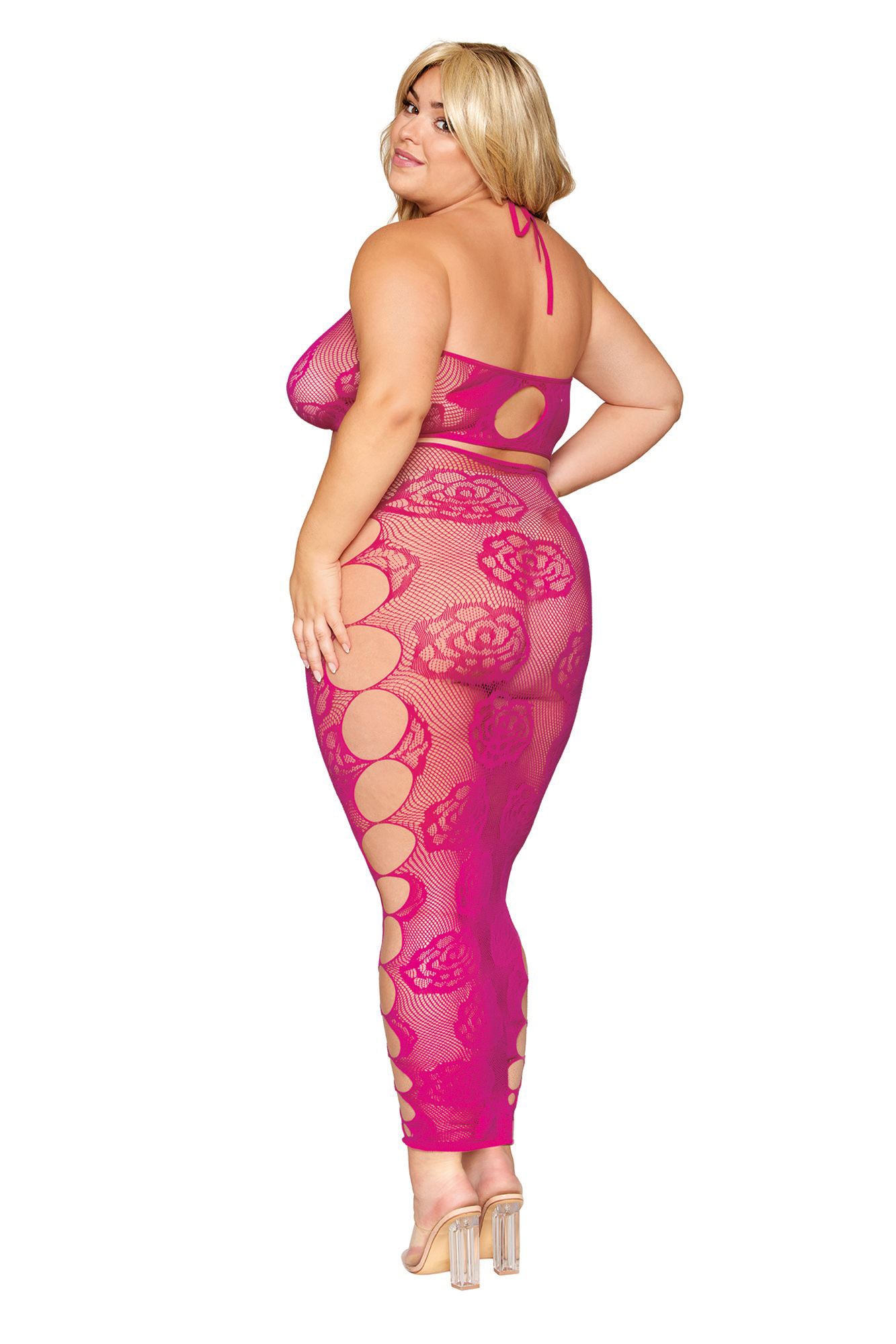 Bralette and Long Skirt - Queen Size - Beet | 888368347520 | Available at EroticWarehouse.com