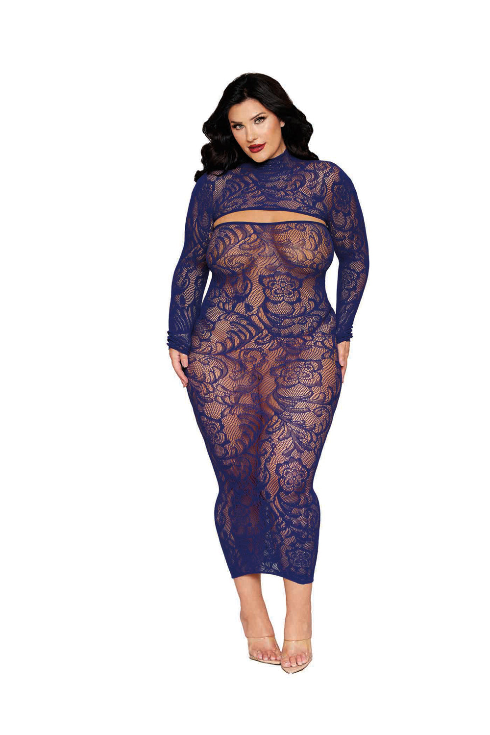 Bodystocking Gown and Shrug Dmnd - Queen - Eclipse | 888368362417 | Available at EroticWarehouse.com