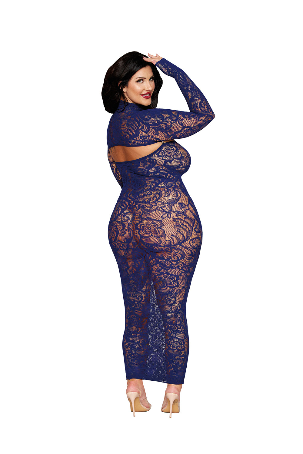 Bodystocking Gown and Shrug Dmnd - Queen - Eclipse | 888368362417 | Available at EroticWarehouse.com