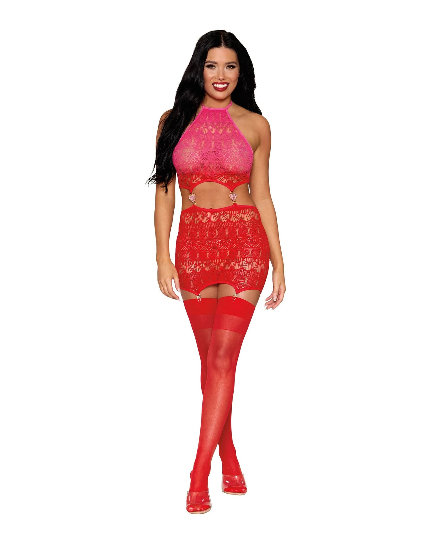 Garter Slip Dmnd - One Size - Red | 888368358038 | Available at EroticWarehouse.com