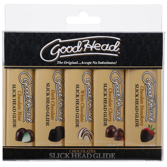 Goodhead - Slick Head Glide - Chocolate - 5 Pack - 1 Fl. Oz. | 782421083236 | Available at EroticWarehouse.com