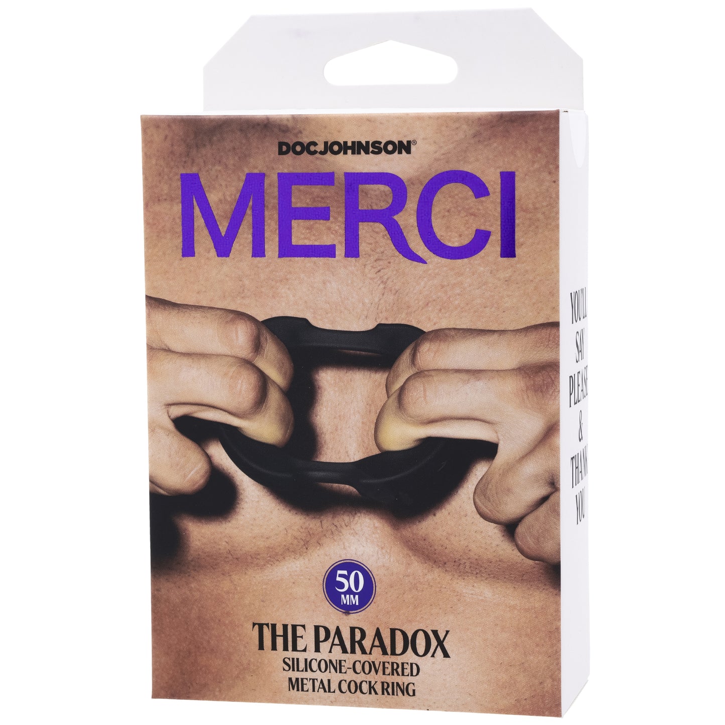Merci - the Paradox - Silicone Covered Metal Cock Ring - 50mm - Black | 782421089795 | Available at EroticWarehouse.com