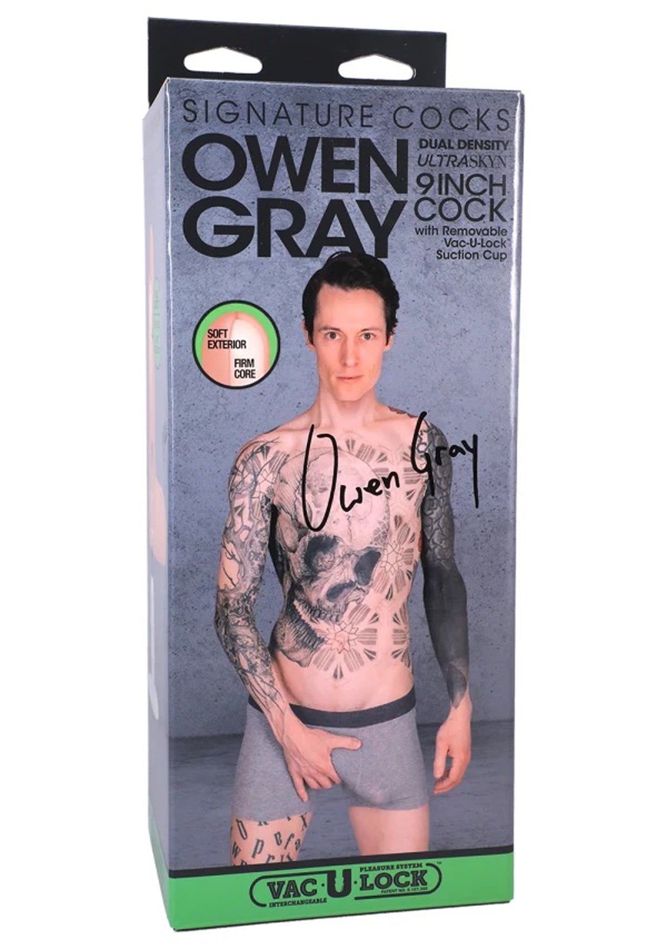 Signature Cocks - Owen Gray - 9 Inch Ultraskyn Cock With Removable Vac-U-Lock Suction Cup - Skin Tone | 782421086695 | Available at EroticWarehouse.com