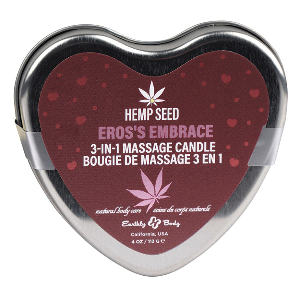 Hemp Seed 3-in-1 Valentines Day Candle - Ero's Embrace 4 Oz | 810040296291 | Available at EroticWarehouse.com