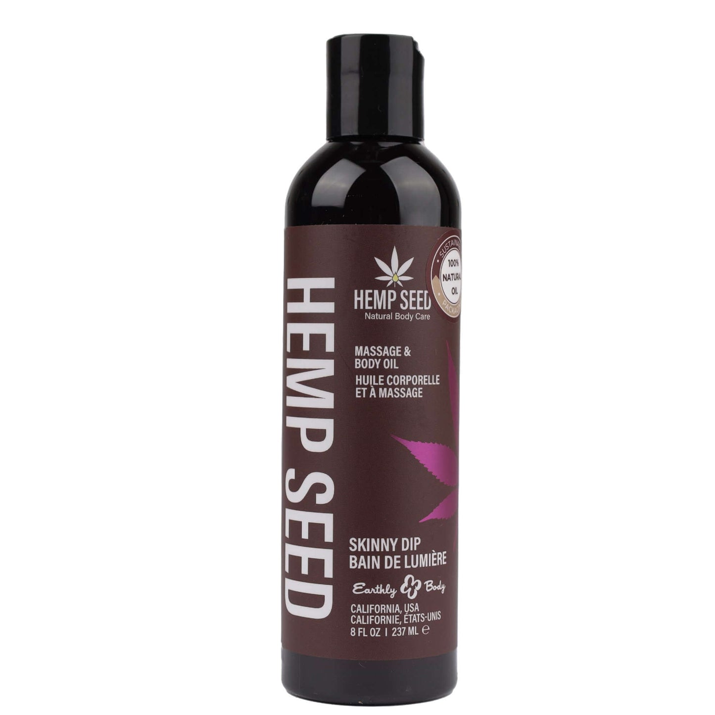 Hemp Seed Massage and Body Oil - Skinny Dip - 8 Fl. Oz./ 237ml | 814487020426 | Available at EroticWarehouse.com