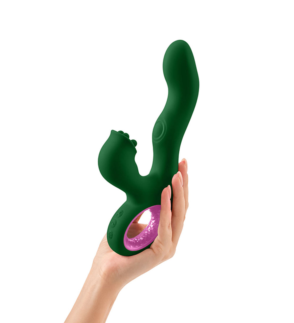 Pallina Triple-Action Rabbit Vibrator - Green | 810119283153 | Available at EroticWarehouse.com