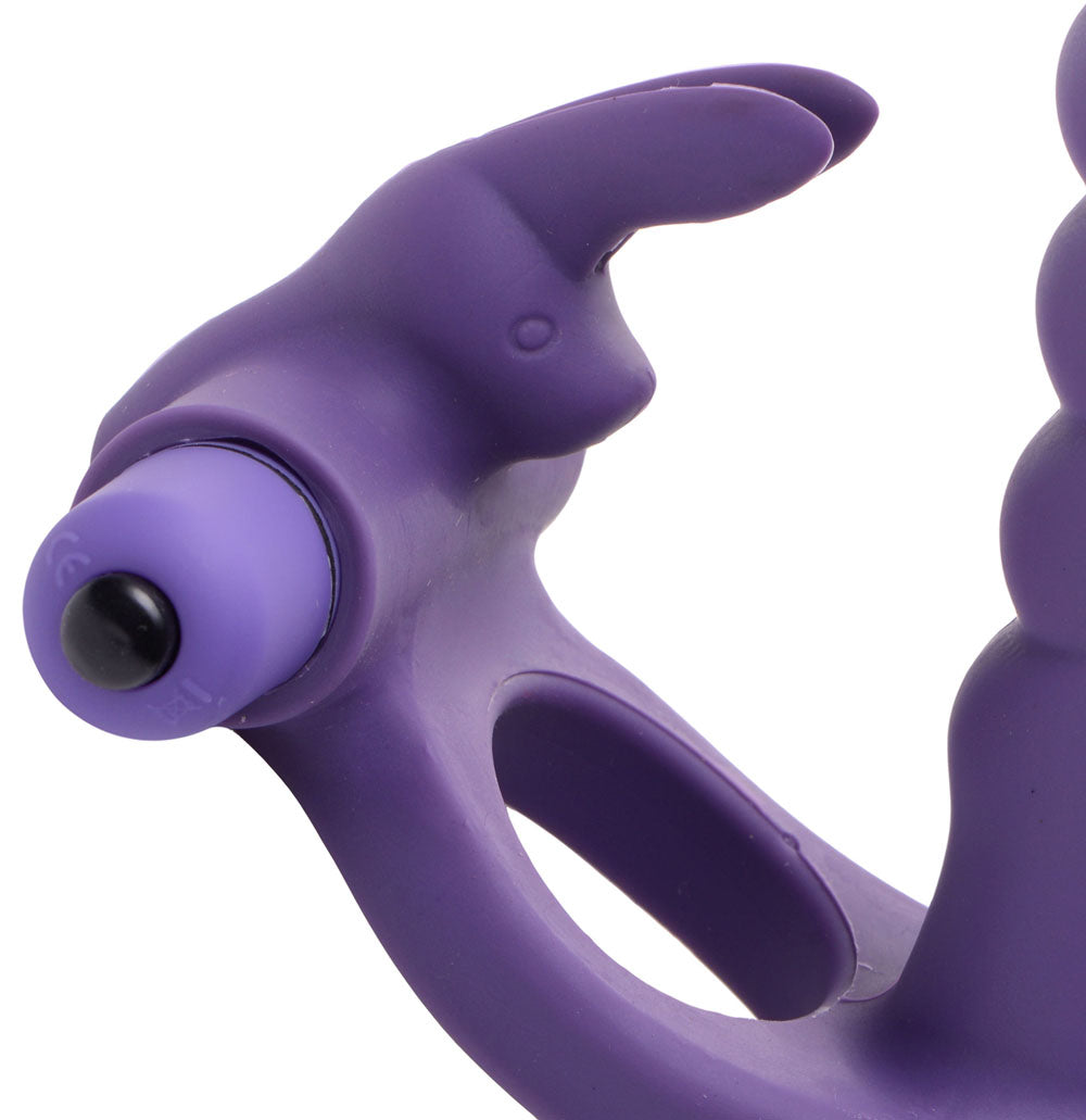 Double Delight Dual Insertion Vibrating Rabbit Cock Ring | 848518012043 | Available at EroticWarehouse.com
