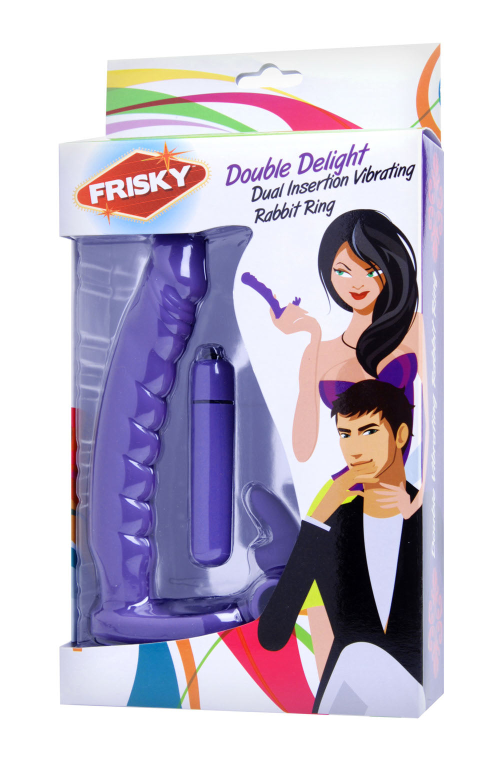 Double Delight Dual Insertion Vibrating Rabbit Cock Ring | 848518012043 | Available at EroticWarehouse.com