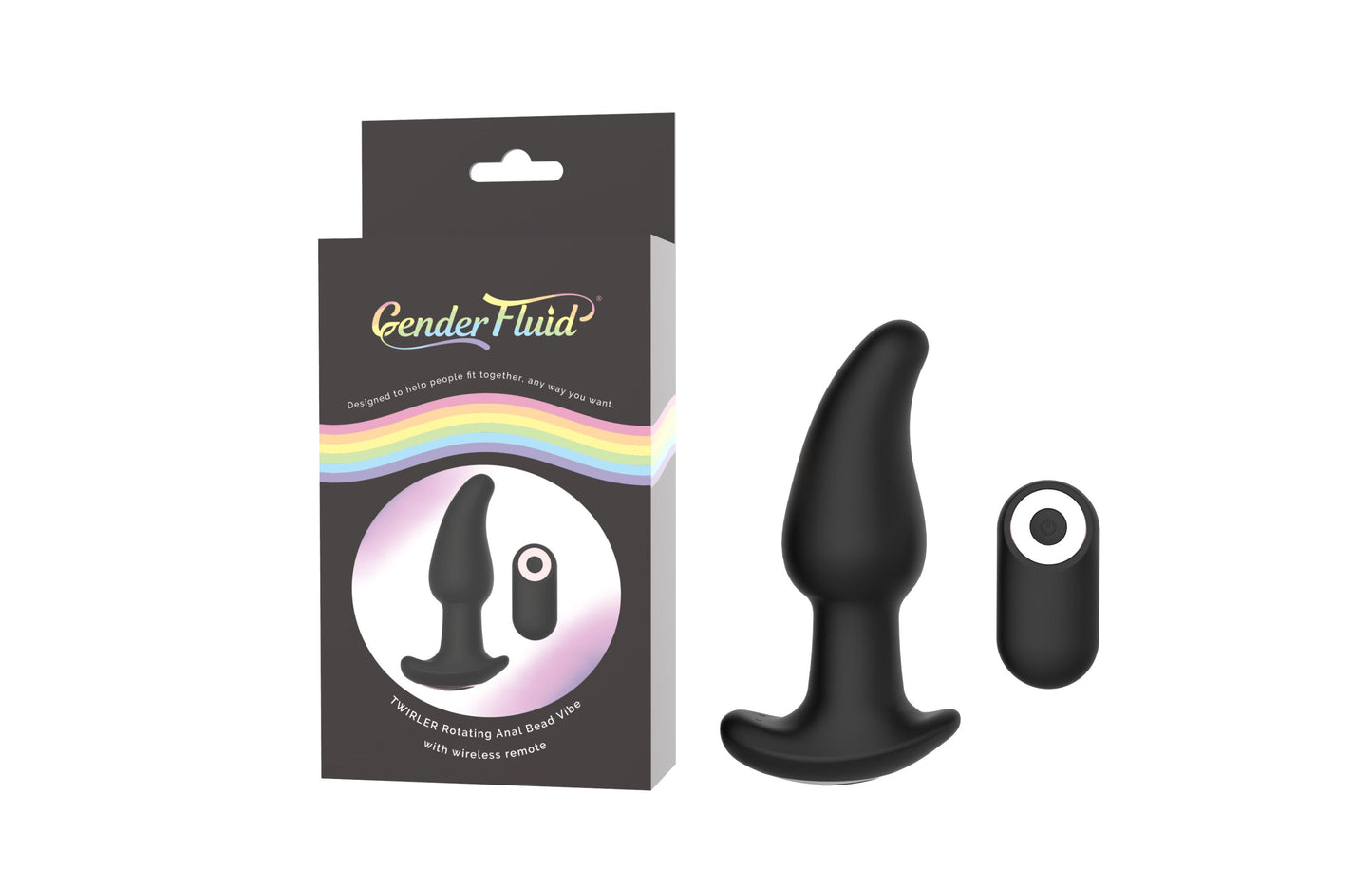 Gender Fluid Twirler Anal Vibe - Black | 812024034301 | Available at EroticWarehouse.com