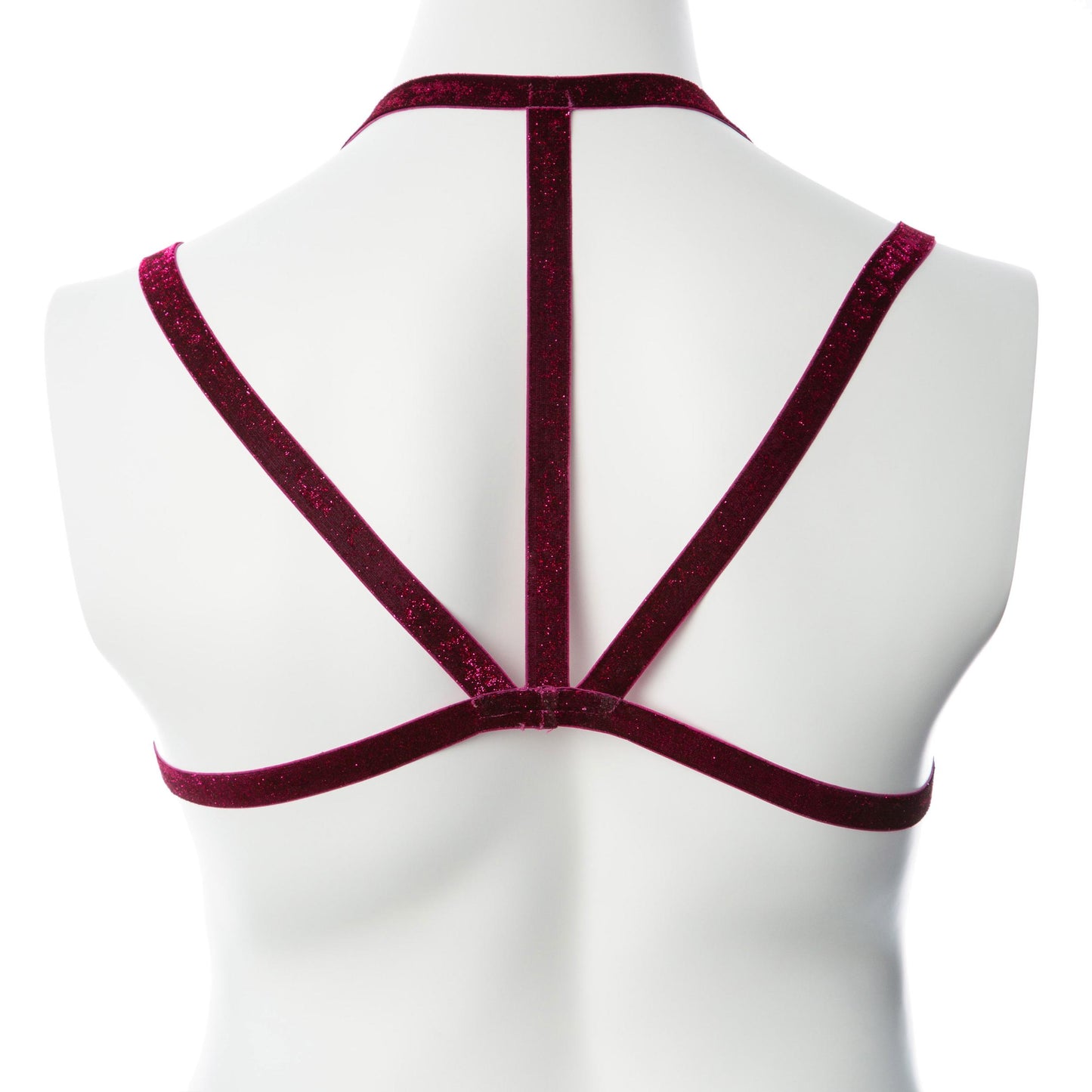 Gender Fluid Sugar Coated Harness - Small/large - Raspberry | 812024033816 | Available at EroticWarehouse.com