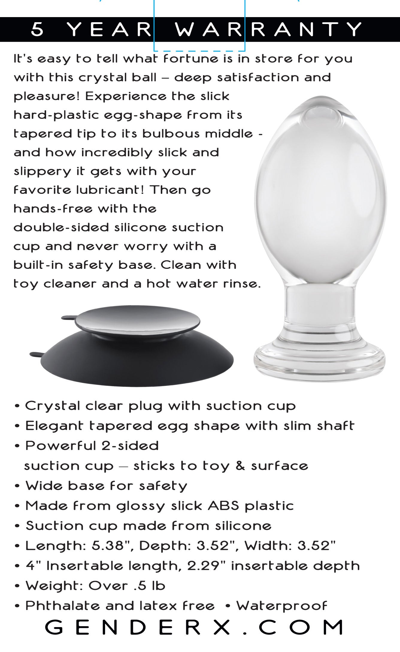 Crystal Ball - Clear | 844477021034 | Available at EroticWarehouse.com