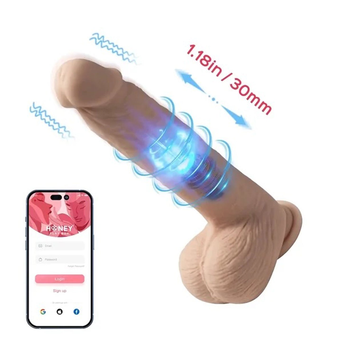 Kenzo-App Controlled 9.5" Big Realistic - Thrusting Dildo | 710022363891 | Available at EroticWarehouse.com