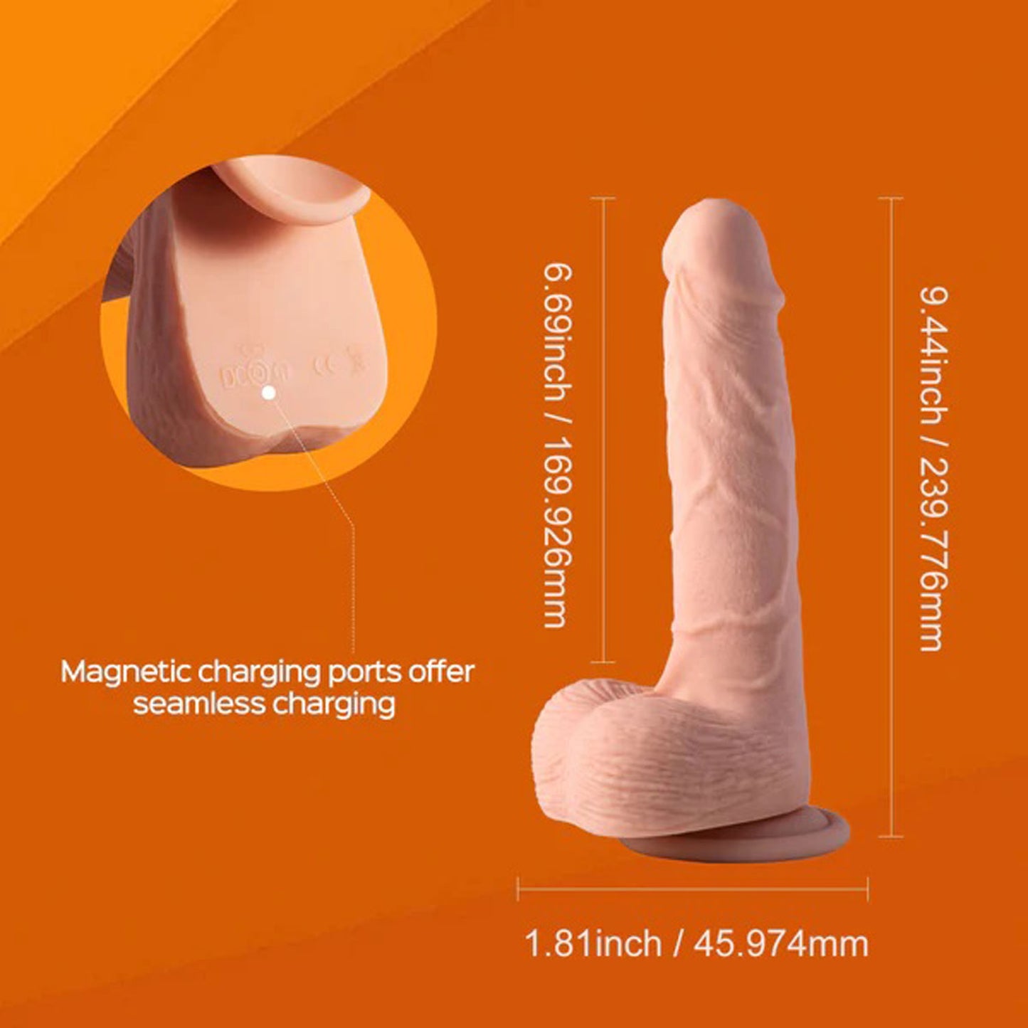 Kenzo-App Controlled 9.5" Big Realistic - Thrusting Dildo | 710022363891 | Available at EroticWarehouse.com