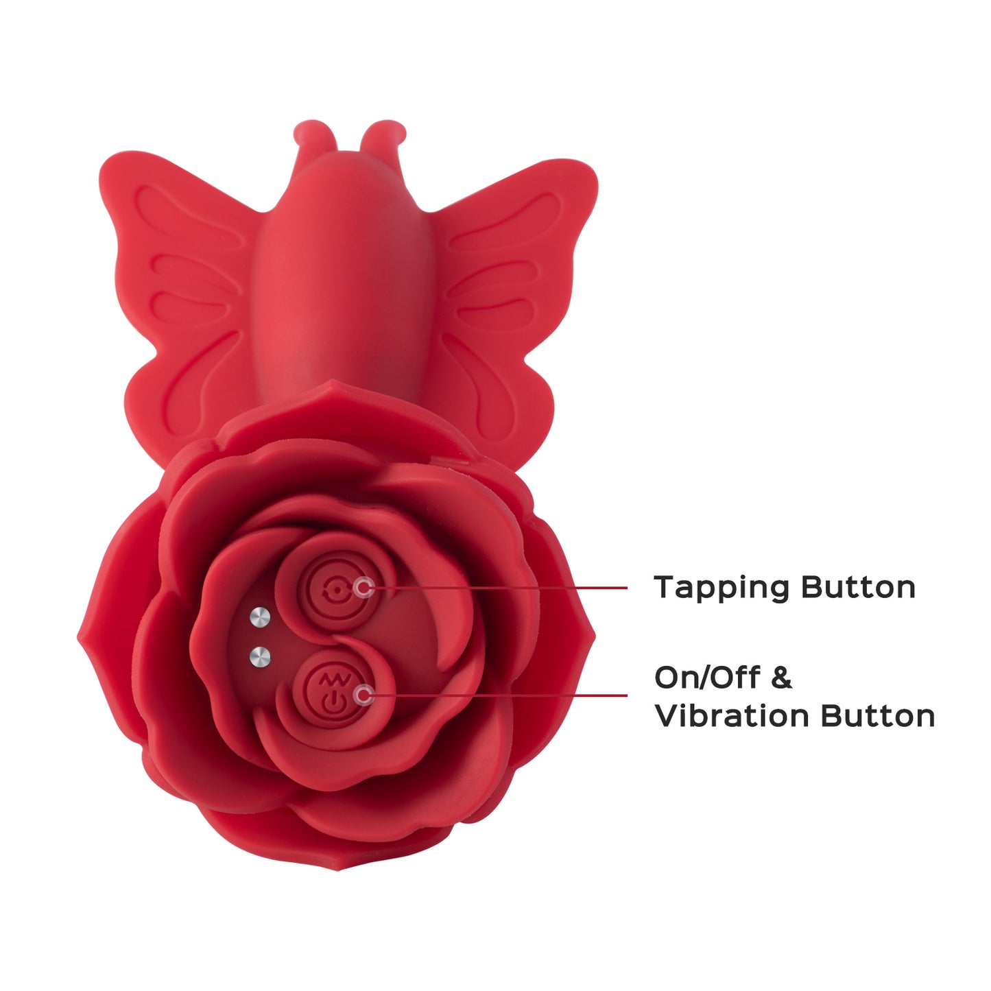 Layla - Butterfly Clit and G-Spot Vibrator - Red | 710022368117 | Available at EroticWarehouse.com