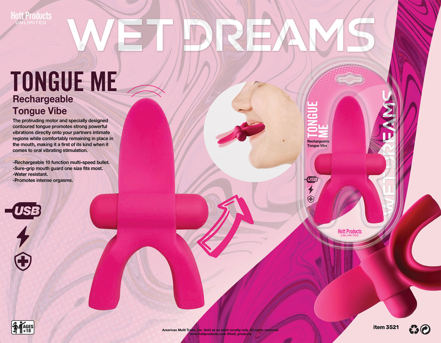 Tongue Me - Pink | 818631035212 | Available at EroticWarehouse.com