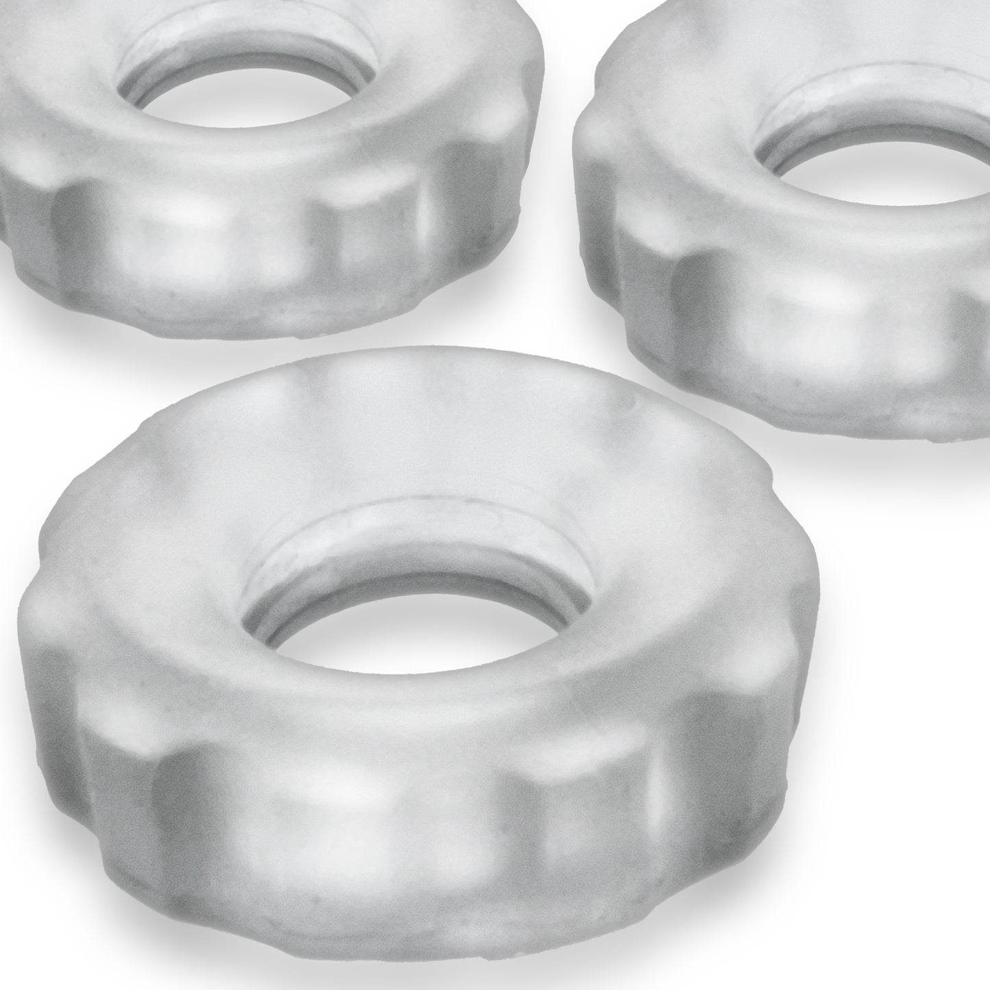 Super Huj - 3-Pack Cockrings - Clear Ice | 840215123107 | Available at EroticWarehouse.com