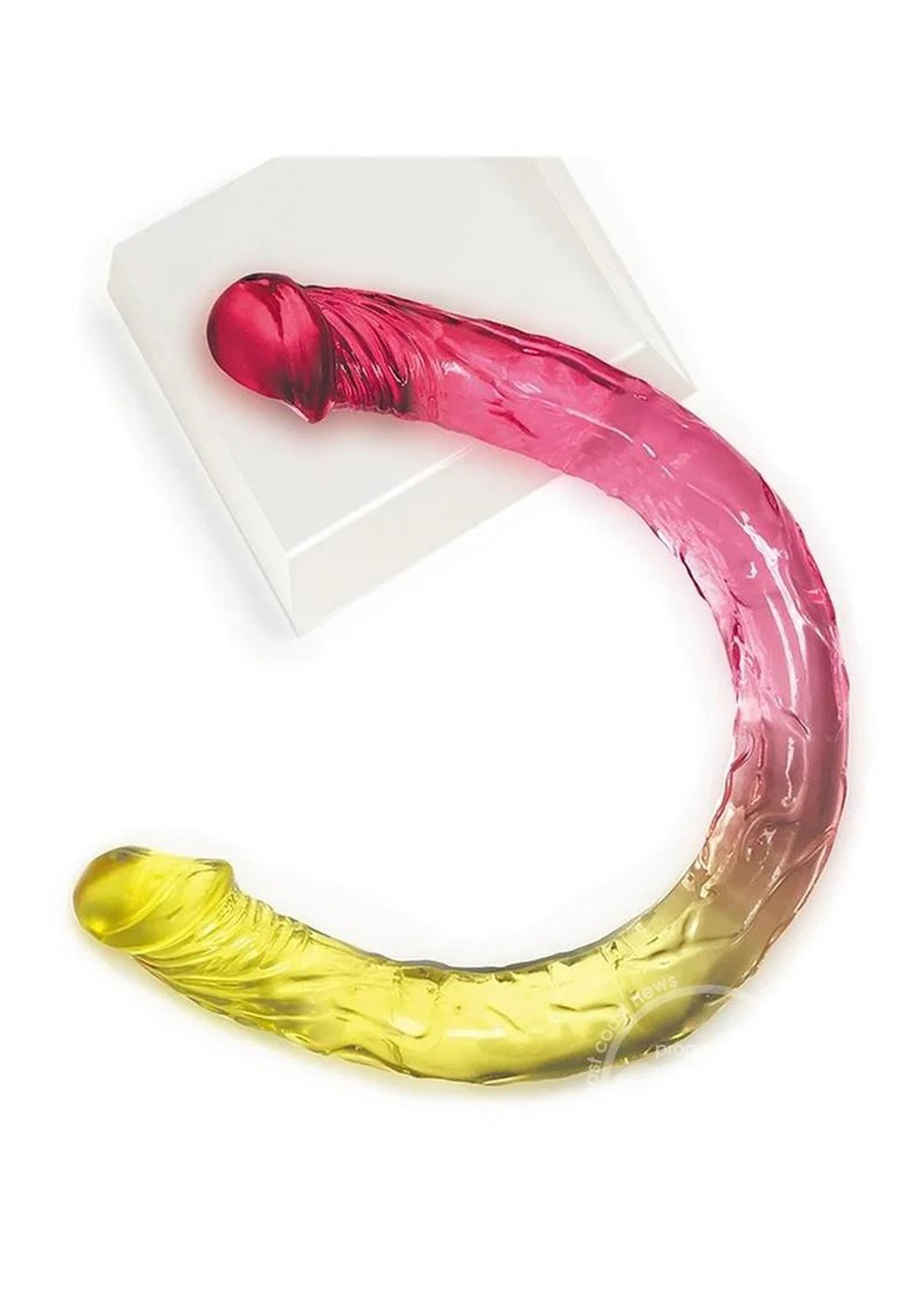 Shades - 17 Inch Double Dong - Pink and Yellow | 847841013062 | Available at EroticWarehouse.com