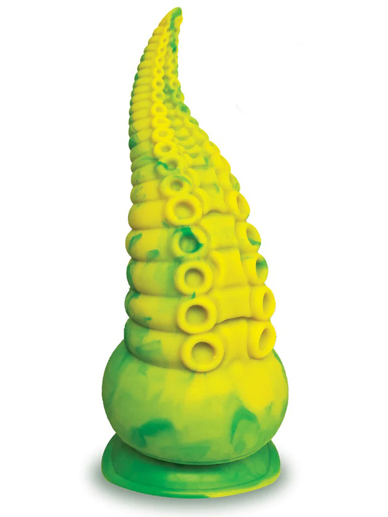 Alien Nation Octopod Silicone Rechargeable Vibrating Creature Dildo - Yellow and Green | 847841013543 | Available at EroticWarehouse.com