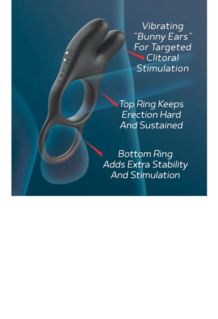 Red Dot Vibrating Cock Ring V1 With Remote - Black/red | 847841050760 | Available at EroticWarehouse.com