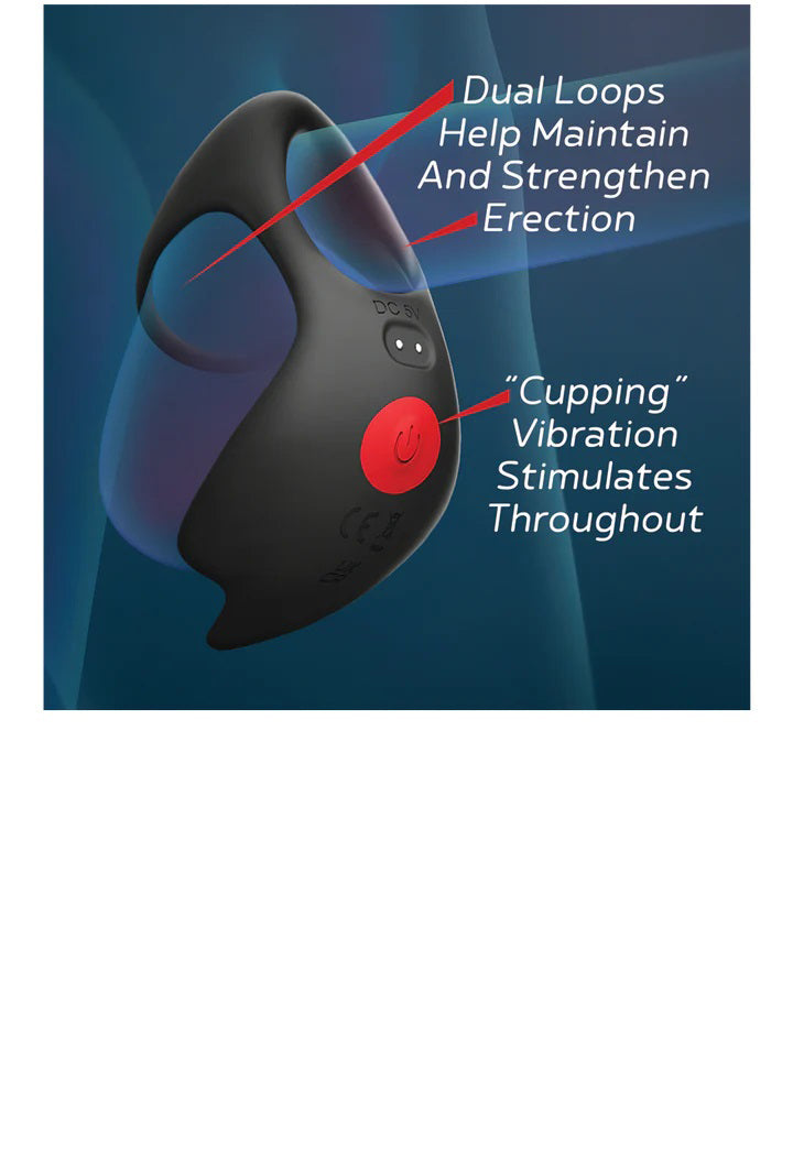 Red Dot Vibrating Cock Ring V3 With Remote - Black/red | 847841050784 | Available at EroticWarehouse.com