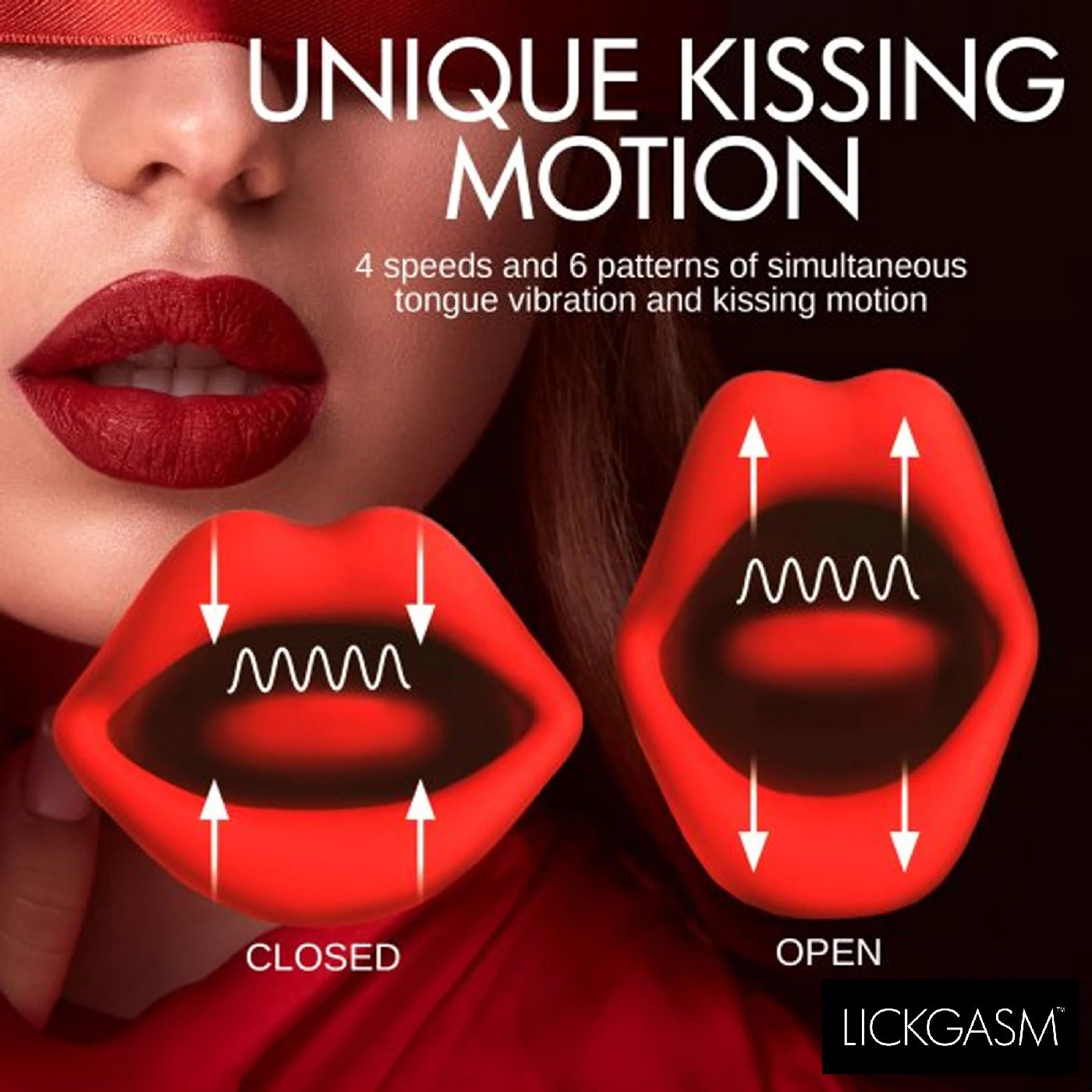 Magic Kiss Kissing Clitoral Stimulator With Thrusting Vibrator - Red | 848518054906 | Available at EroticWarehouse.com