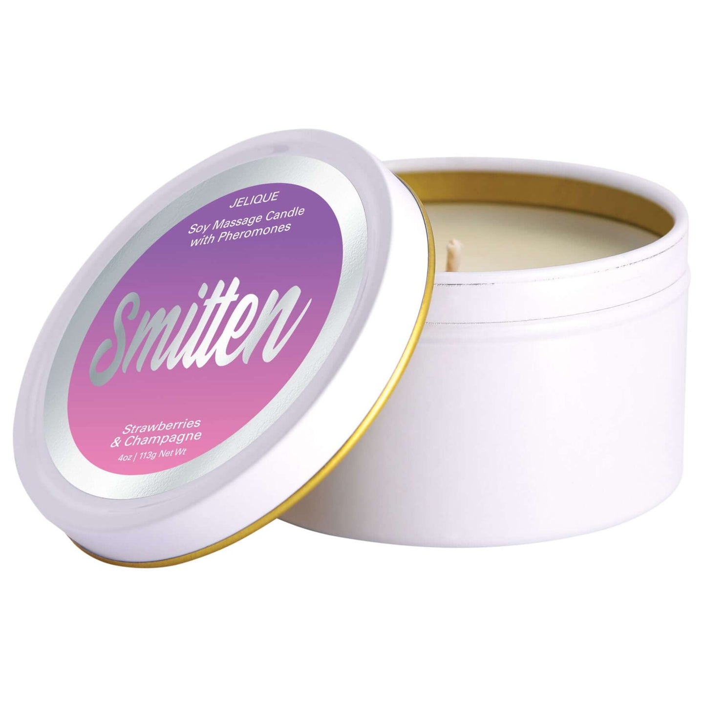 Mood Candle - Smitten - Strawberry and Champagne - 4 Oz. Jar | 638258450027 | Available at EroticWarehouse.com