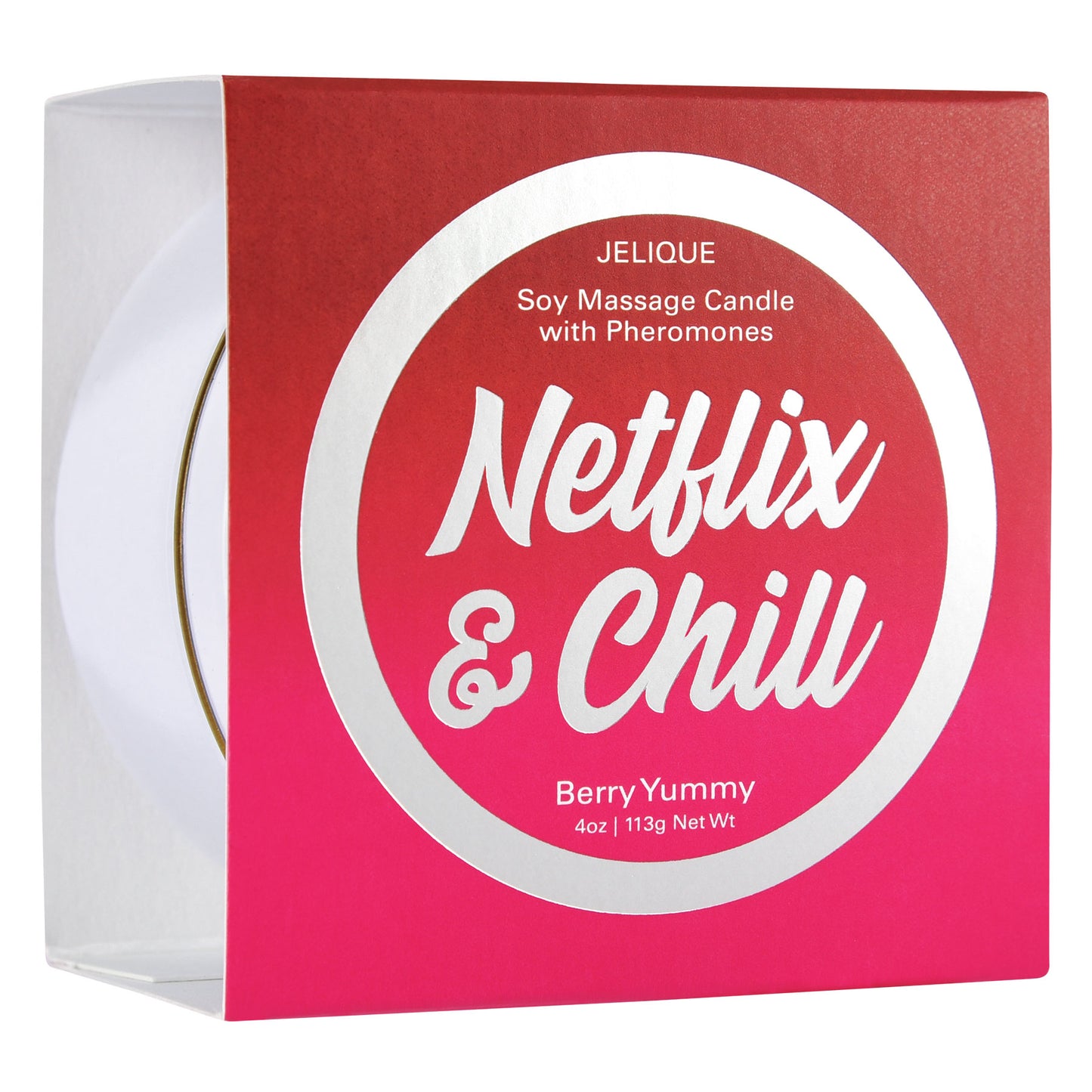 Massage Candle - Netflix and Chill - Berry Yummy - 4 Oz. Jar | 638258450065 | Available at EroticWarehouse.com
