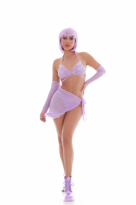 Feeling Fuzzy 5pc Set - Medium/large Lilac | 196018864243 | Available at EroticWarehouse.com