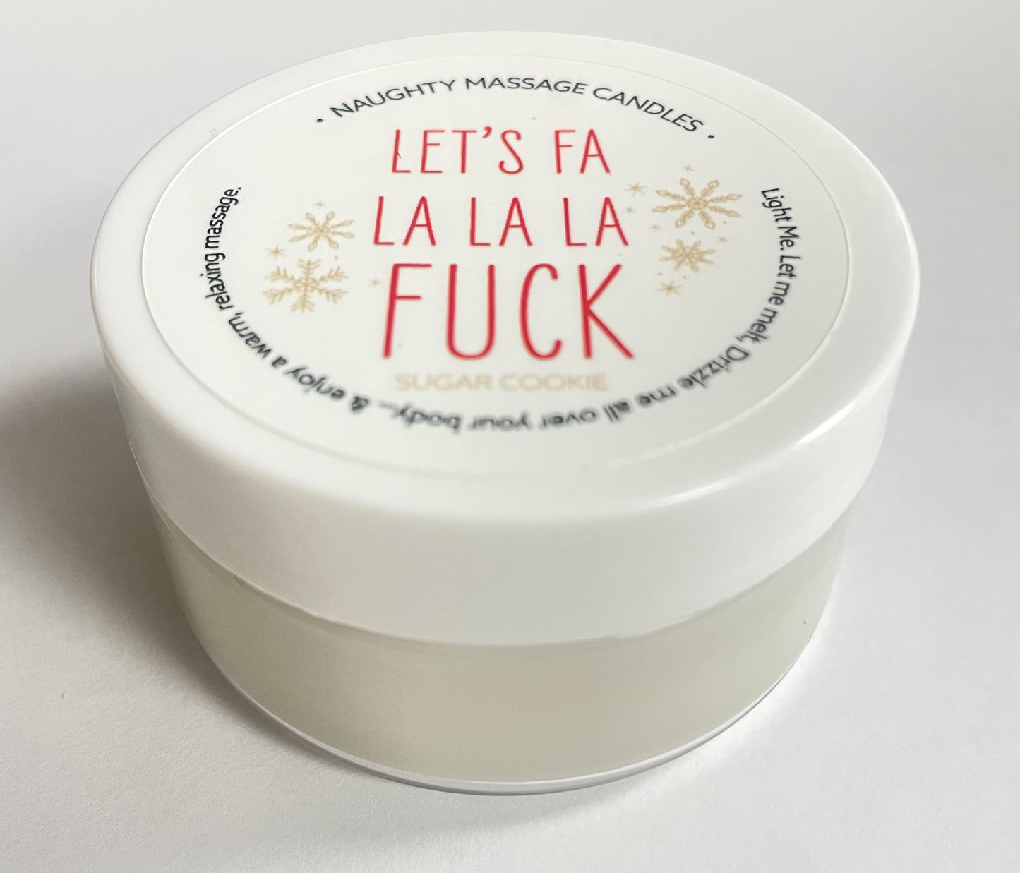 Let's Fa La La La Fuck Massage Candle - Sugar Cookie 1.7 Oz | 739122143097 | Available at EroticWarehouse.com