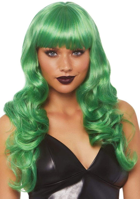 24 Inch Misfit Long Wavy Bang Wig - Green | 714718516158 | Available at EroticWarehouse.com
