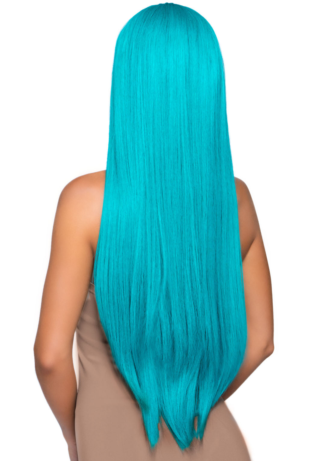 33 Inch Long Straight Center Part Wig - Turquoise | 714718550985 | Available at EroticWarehouse.com
