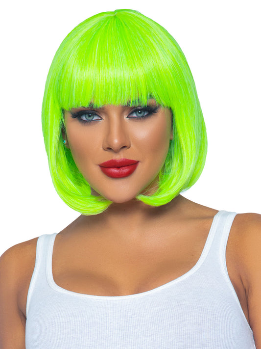 12 Inch Short Bob Wig - Neon Green | 714718562490 | Available at EroticWarehouse.com