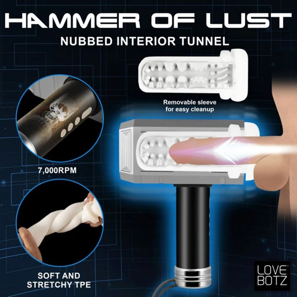 Thunder Stroker Power Sucking Masturbator - Silver | 848518054210 | Available at EroticWarehouse.com